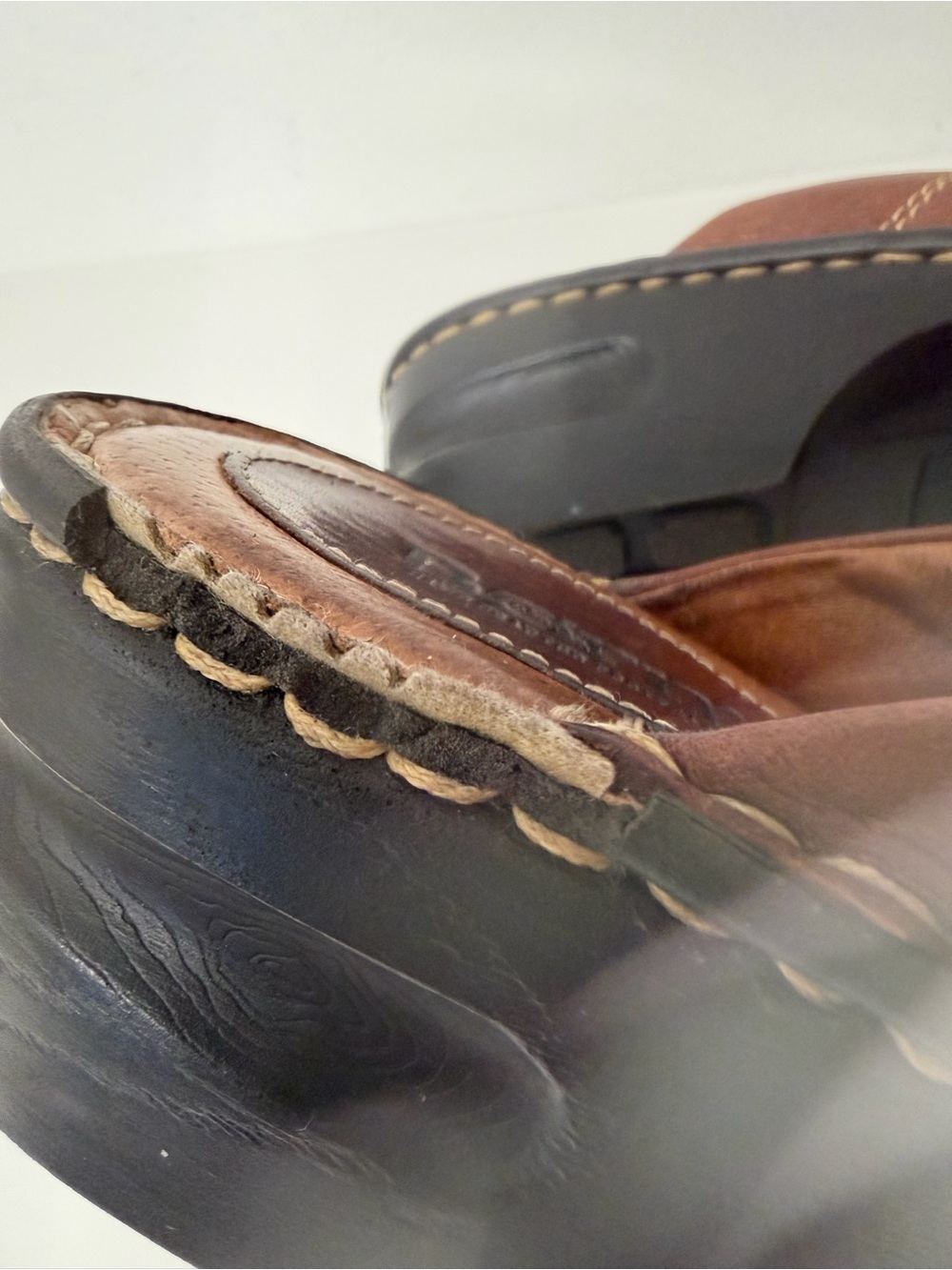 Born Brown Leather Slip-On Clog Size 9 - Picture 13 of 14